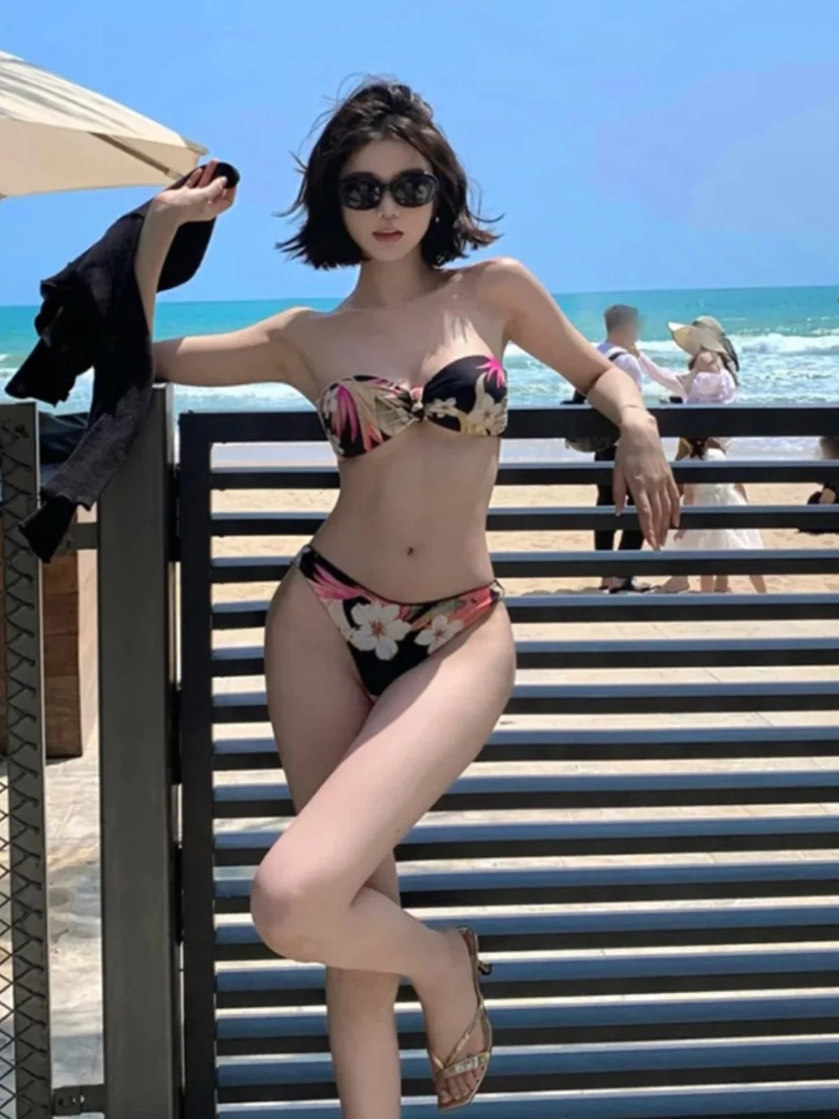 

Сексуальный женский купальник-бикини Tee-Point для термальных источников, из нейлона, с эффектом пуш-ап и вставками для груди