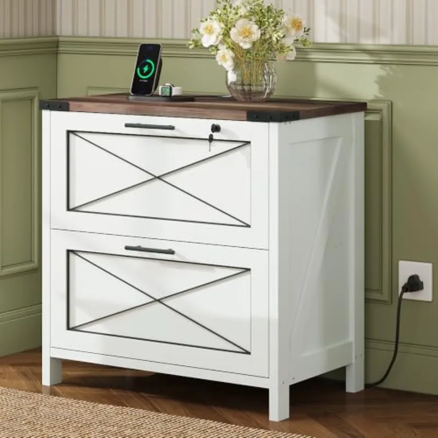 Wood Lateral File Cabinet, 2 Drawer Filing Cabinet