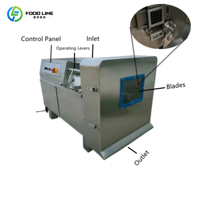 Customized Industrial 300-500kg/H Beef Dice Cutting Chicken Meat Cutter Machine Sausage Slicer