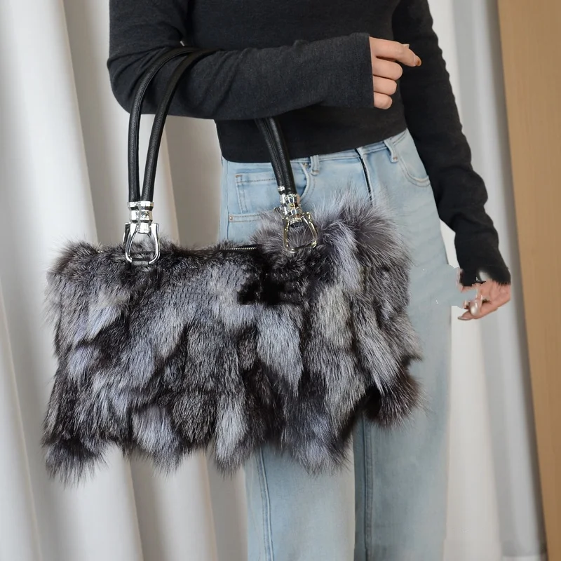 bolso-de-mano-vintage-para-mujer-de-piel-de-zorro-plateado-autentica-lujoso-y-suave-tipo-clutch