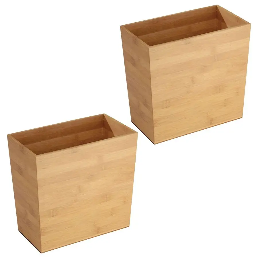 

Small Rectangular Bathroom Trash Can Set of 2 Natural