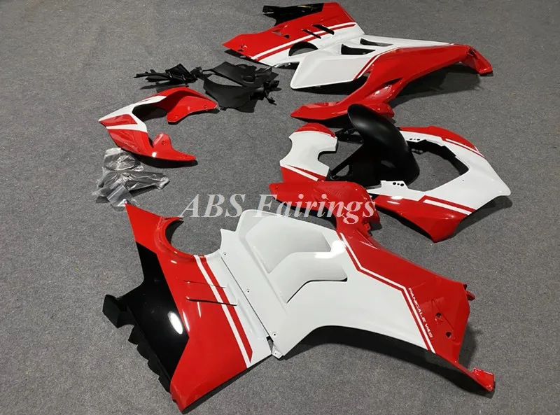 4Gifts New ABS Motorcycle Fairings Kit Fit For Ducati V4 V4s Panigale s 2023 2024 23 24 Bodywork Set Cool Red White Glossy