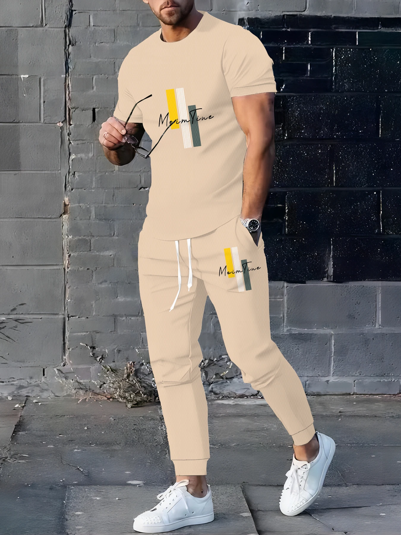 

The summer new men's suit is a casual fashionable breathable and lightweight outdoor men's wear