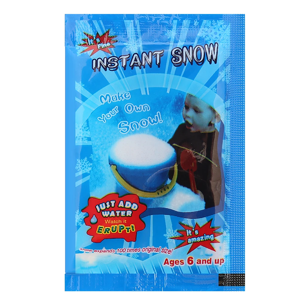 Copos de nieve falsos de polímero absorbente instantáneo, decoración de boda de Navidad, nieve Artificial, juguete para niños, nieve esponjosa, 1 bolsa