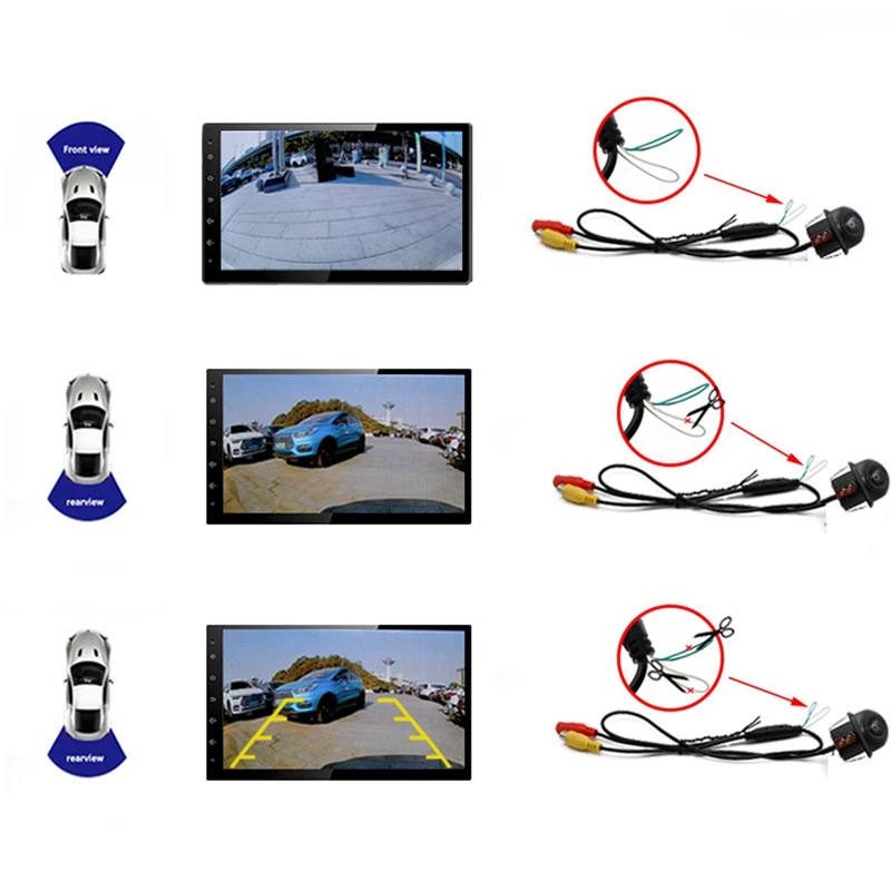 CCD Fisheye Lens Dynamic Track Car Camera Front/Rear View Wide-Angle Reversing Camera Night Vision Parking Assist