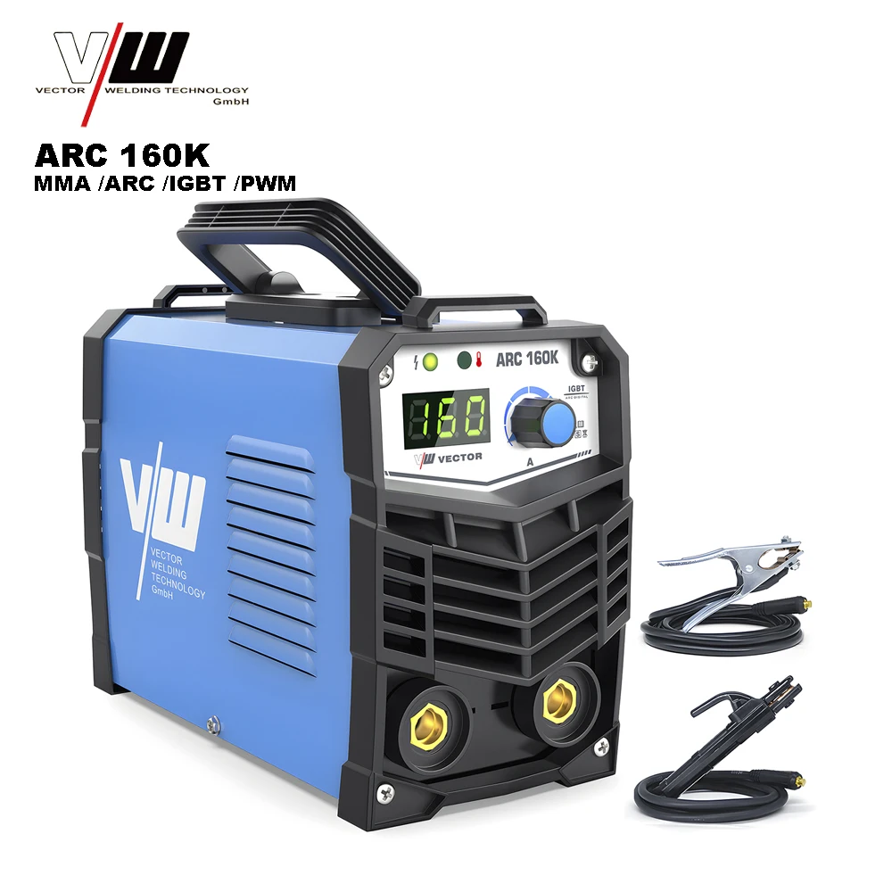 VECTOR Inverter AC/DC Manual Welding Machine Adopts IGBT PWM Control Portable Welder Machine 220V Stainless Steel ARC160K