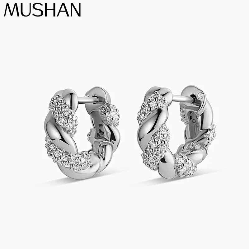 

MS MuShan Designer Jewelry 925 Sterling Silver Earrings Zircon 7A Ear Cuff Formal for Her 18K Gold Plated Fine Earring