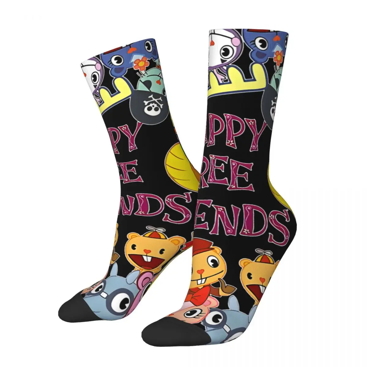 

Vintage Limited Edition Perfect Men's compression Socks Unisex Happy Tree Friend Street Style Seamless Printed Novelty Crew Sock