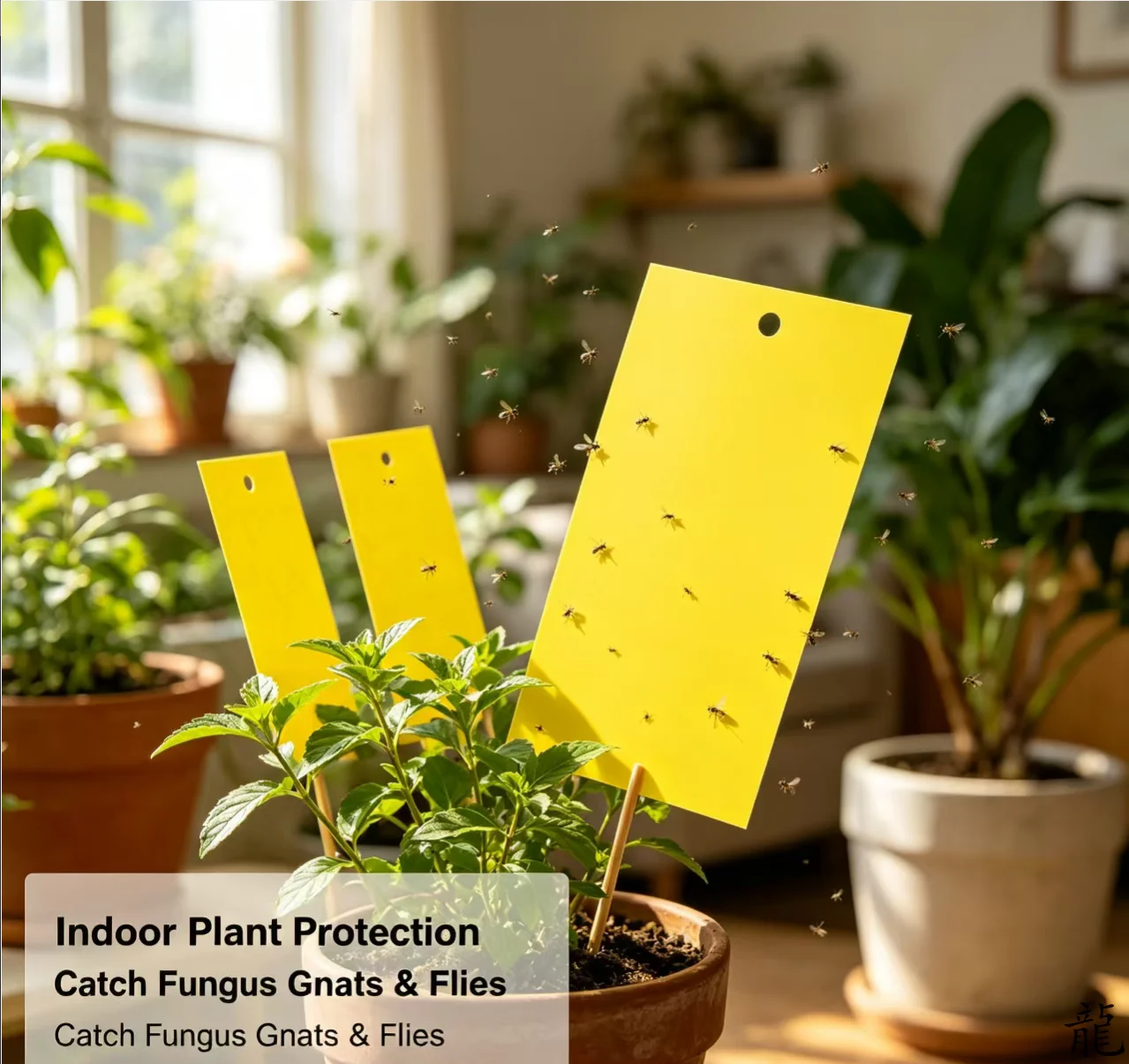 Doppelseitige Klebefalle für Insekten: Lockt und tötet effektiv verschiedene Schädlinge wie Fliegen und kleine fliegende Insekten. – Detail 2