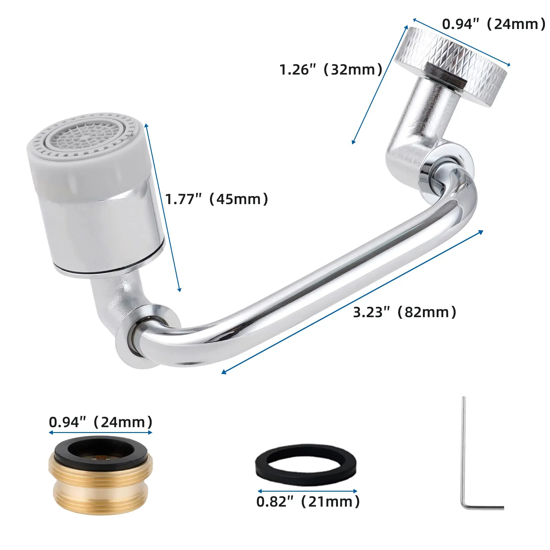 1080° Swivel Faucet Extender Universal Sink Aerator 2 Mode Splash Filter Extension Rotatable Spray Attachment Multifunctional