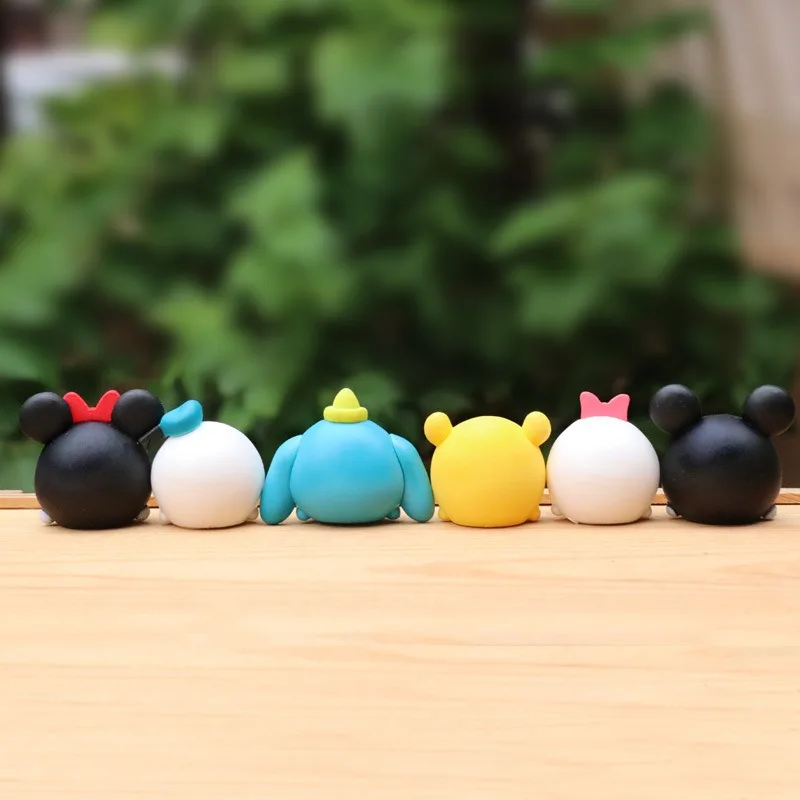 6pcs/set Anime Disney Tsum Tsum Figures Pooh Bear Donald Duck Series Pile Up Toy Collection Pvc Ornament Birthday Gift for Child