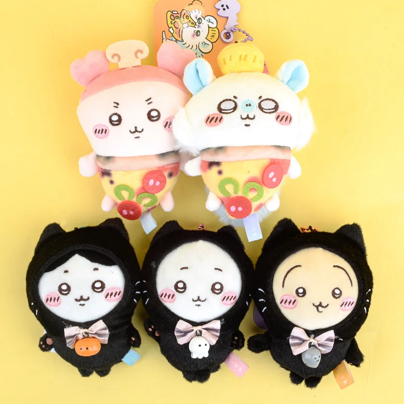 

Милый мультфильм Kawaii черный кот Хэллоуин Чиикава Усаги Хаachiware пицца плюшевая игрушка кулон брелок игрушка в подарок