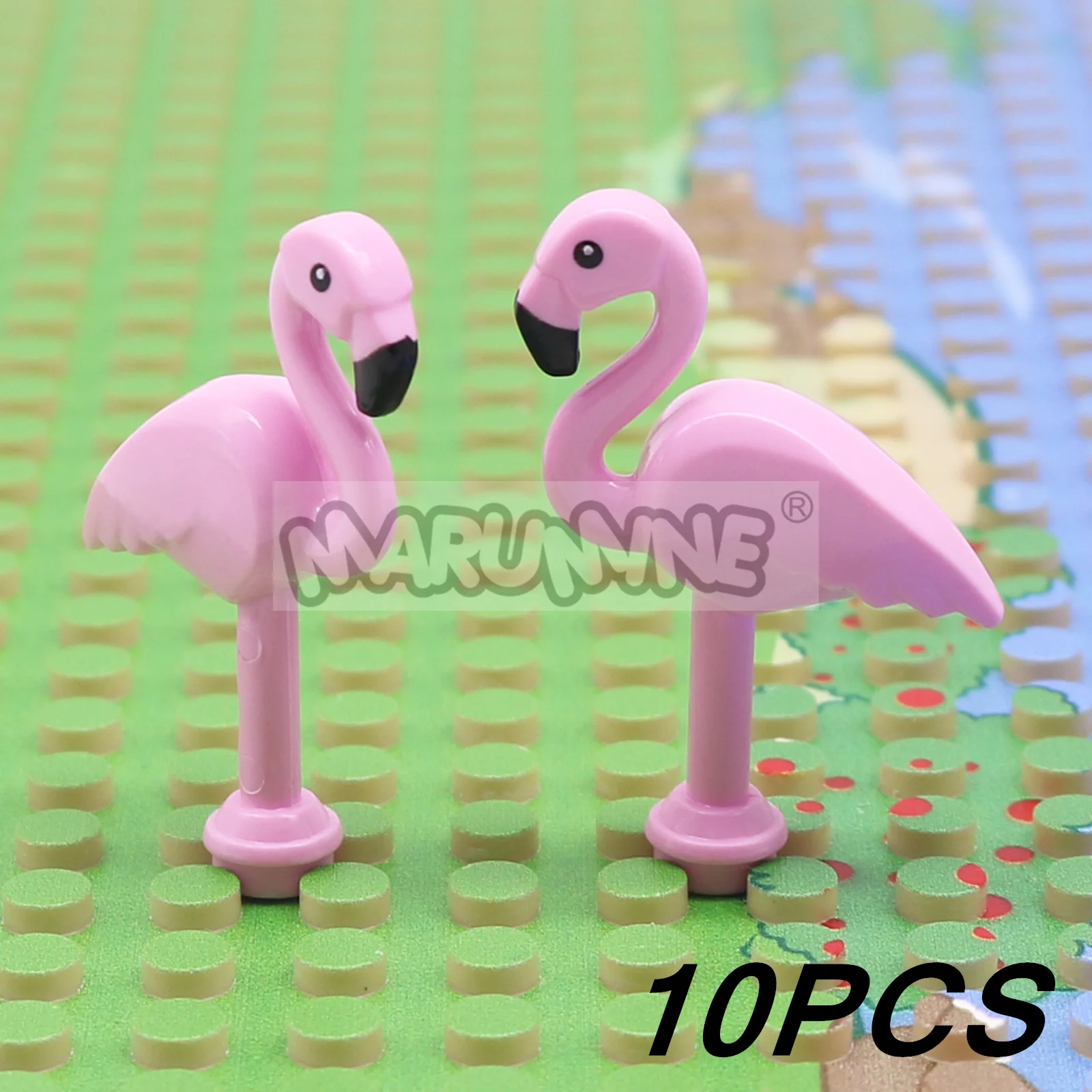 Marumine Bausteine Tiere Flamingo Kompatibel mit 67388 MOC Dschungelwald Zoo DIY Ziegel Modell Teile Zubehör