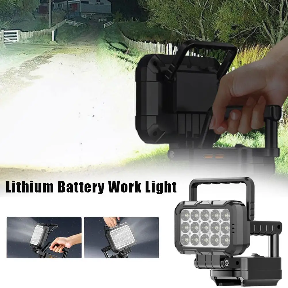 Carry Handles Work Light for Makita 18V Battery Portable LED Lamp Cordless Floodlight With USB Charging Port U5I1