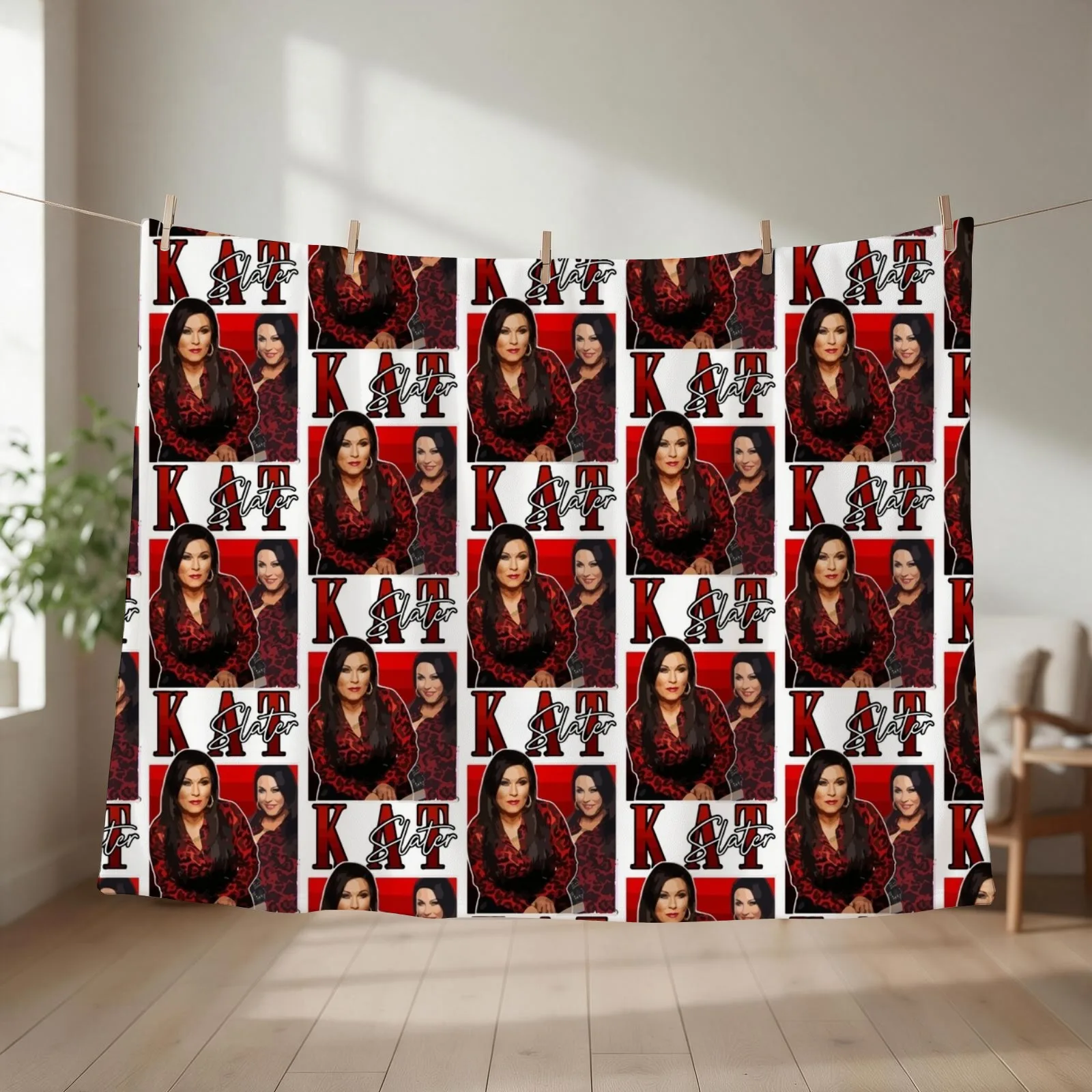 KAT SLATER You Total Slag Classic T-Shirt Throw Blanket couch cozy soft plush fuzzy picnic outdoor blanket