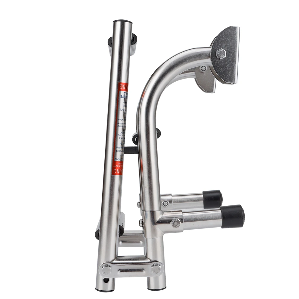 عالية الجودة أرخص اكسسوارات للقوارب البحرية 3 خطوات سلم قابل للطي الفولاذ المقاوم للصدأ عدم الانزلاق سلالم عائمة ث/قبضات مطاطية #3