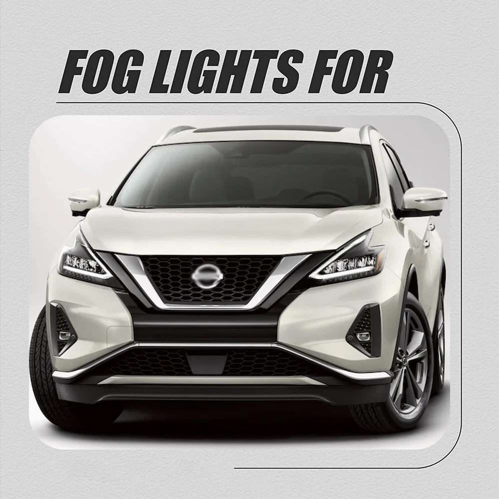 Front Bumper Fog Lamp Upgrade Kit FOR Nissan Murano 2019 2020 2021 2022 Version Additional Foglight Set Switch + Wiring