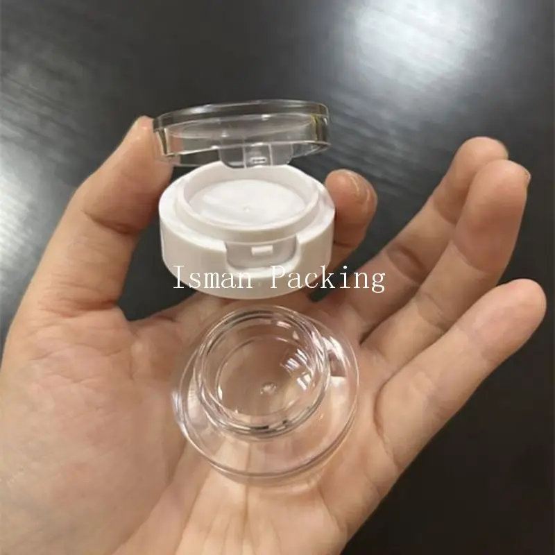 50Pcs Empty clear white double-layer lip scrub jar eyebrow cream bottle lipstick cans lip balm container jelly packaging shells