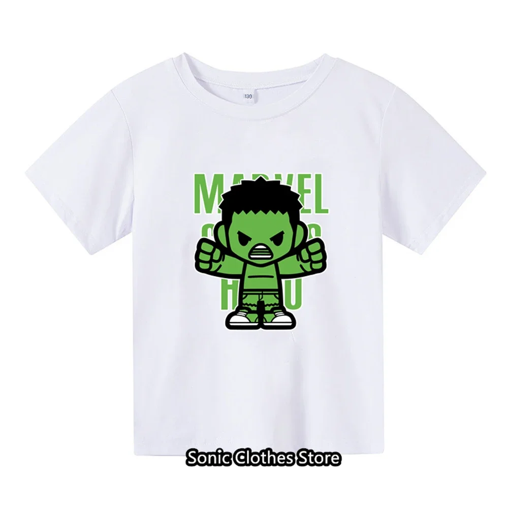 2024 Summer Children Cartoon T-shirt For Boys Hulk Boys T Shirt Girls Tops Tees Cartoon Kids Clothes Y2k Men Women Clothing