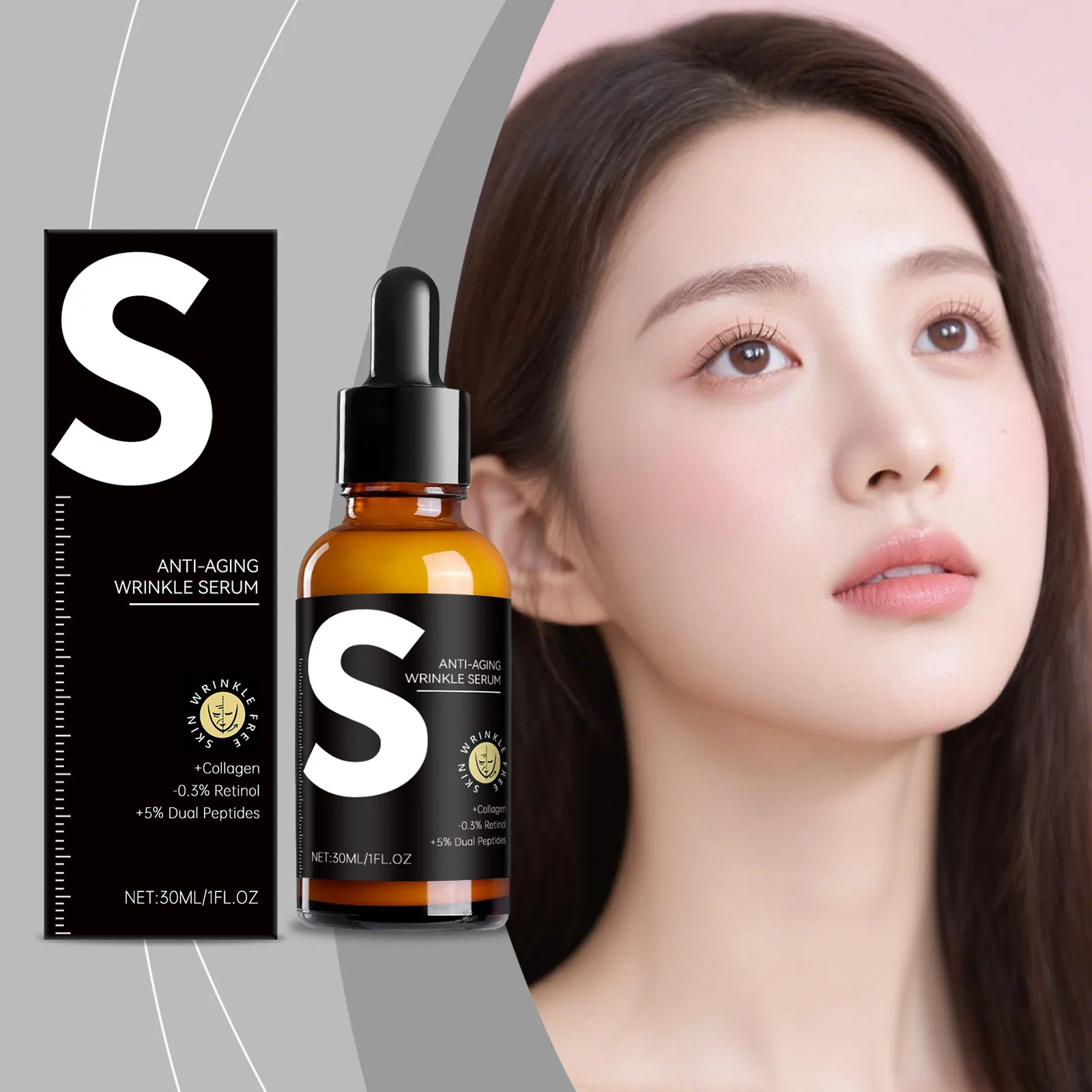 

Anti Aging Facial Serum with Retinol Anti Wrinkle Deep Hydration Shrink Pores Tighten Skin Rejuvenation Collagen Face Serum 30ml