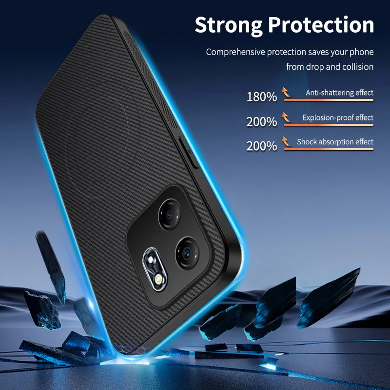 Hard PC+Carbon Fiber Texture For Magsafe Magnetic Case for Xiaomi Redmi Note 15 14 13 12 11 Pro Plus Redmi 15 15C 14C 13C Cover - view 2