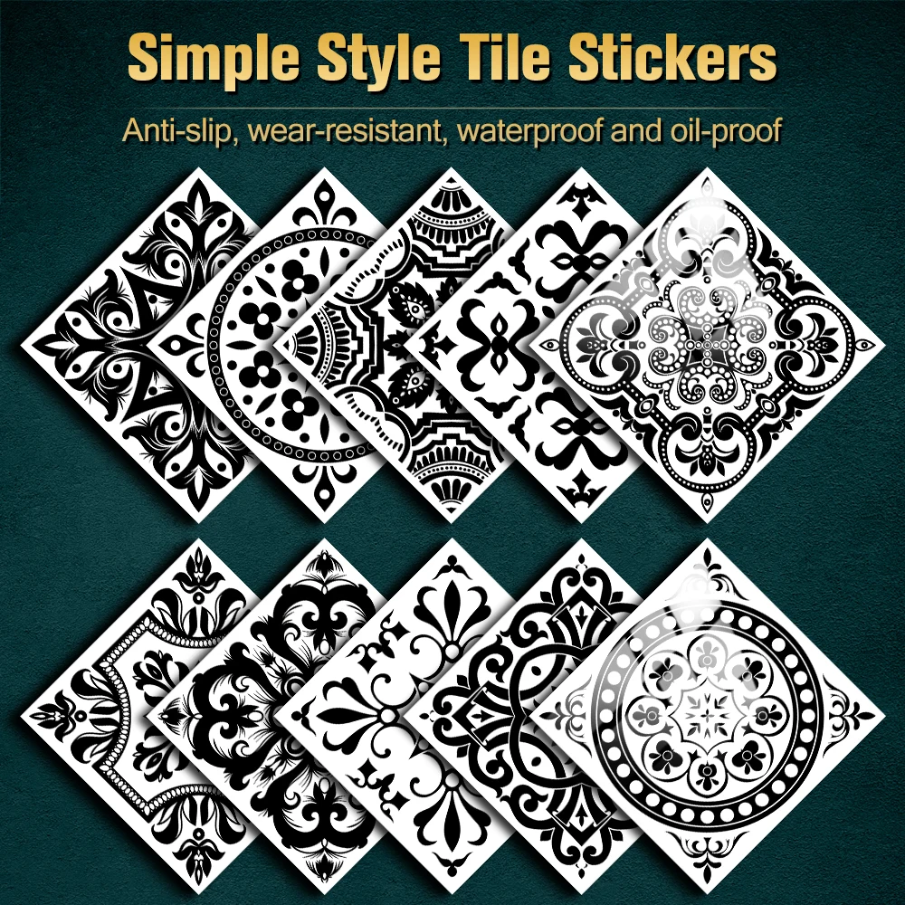 10pcs/set Crystal Hard Tile Wall Stickers Waterpoof Backsplash Wallpaper For Kitcken Wardrobe Bathroom Home Decoration Art Mural