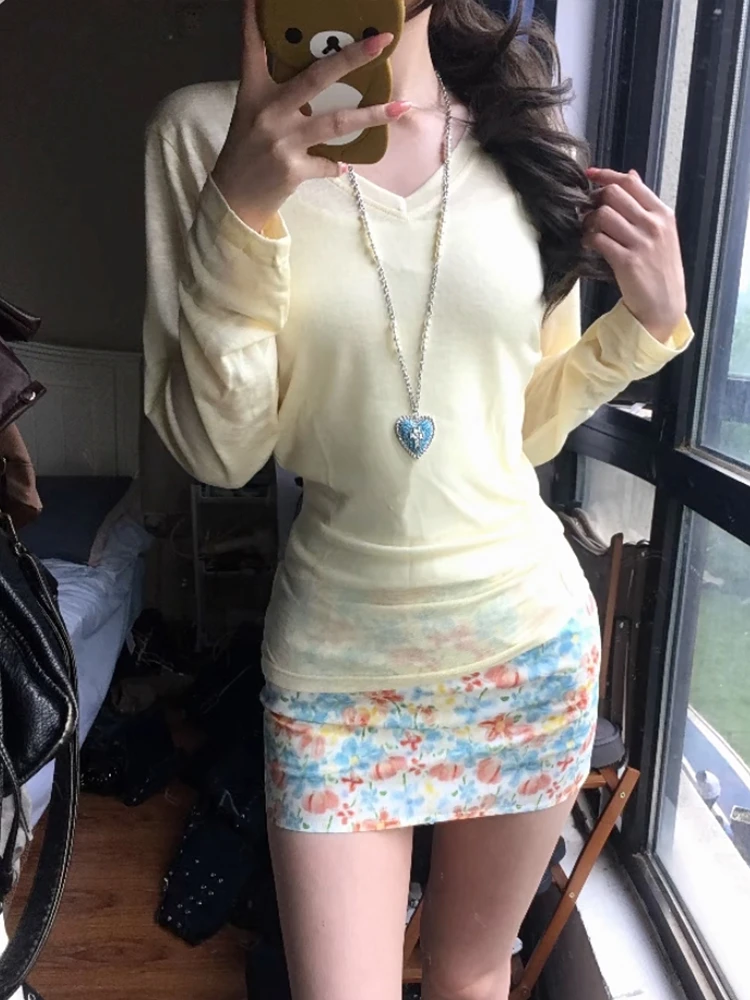 Genayooa Korean Style Solid T- - огляд і ціна Yellow Winter Clothing
