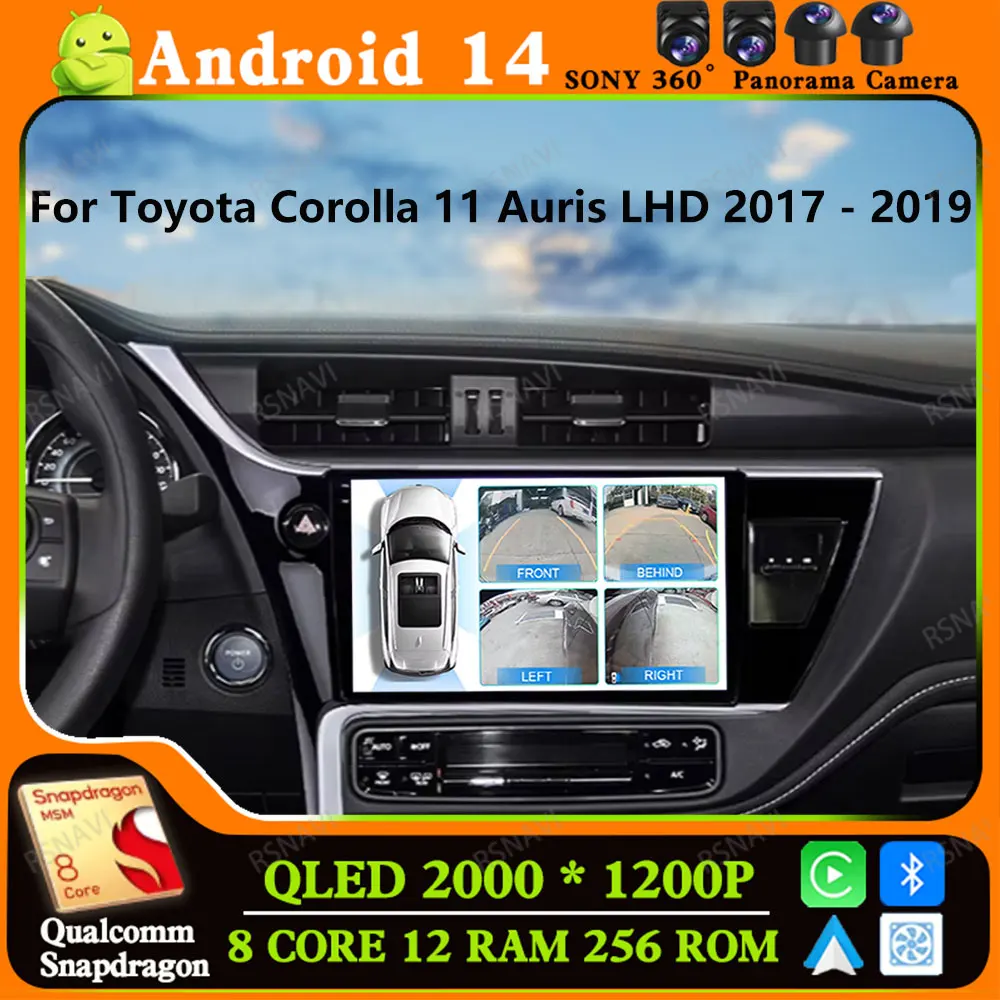 

Автомобильный радиоприемник Andoird 14 для Toyota Corolla 11 Auris LHD 2017-2019 мультимедийный стерео DSP 5G WIFI навигация 2 DIN BT Viedo плеер