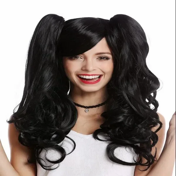 Ladies' Lolita Japan Long Black Wavy 2 Braids Gothic Cosplay wig