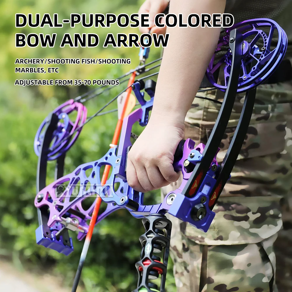 

​2-in-1 Compound Bow for Archery & Steel BB Shooting | Outdoor Dual-Use Colorful Bow with Arrow and BB Ammo​