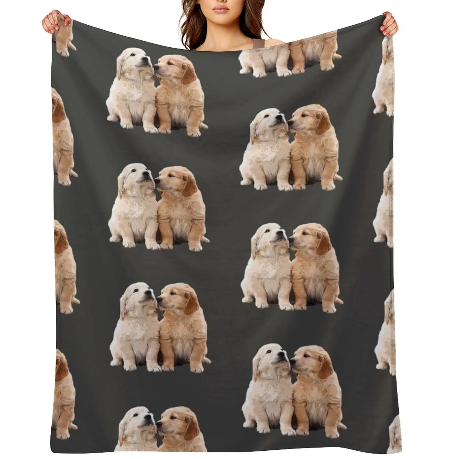 

Golden Retriever Puppies Throw Blanket Sofa Blankets Sofas Of Decoration Plush Plaid Blankets