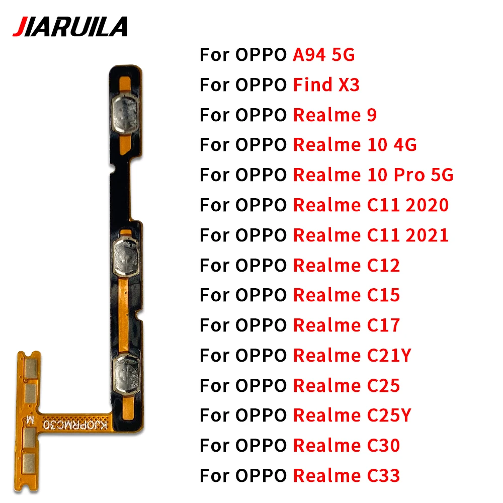 Power Volume Button Flex Cable For Oppo A94 5G Find X3 Realme 9 10 Pro C11 2020 2021 C12 C15 C17 C21Y C25 C25Y C30 C33 C25