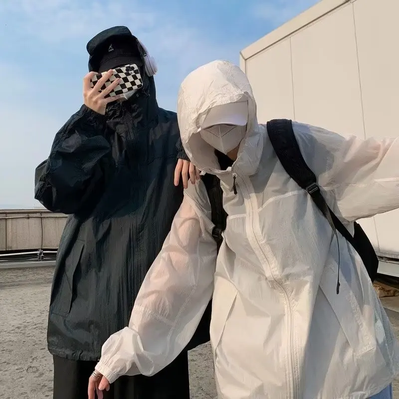 سترة صيفية خفيفة الوزن للرجال للأنشطة الخارجية مع حماية من الأشعة فوق البنفسجية وغطاء للرأس، معطف عصري للشباب بأسلوب أمريكي ل...