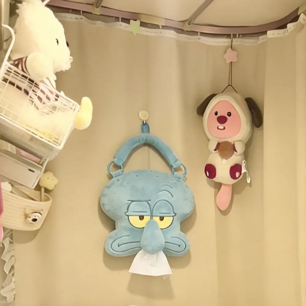 SpongeBob SquarePants Anime Peripherals Squidward Tentacles Figure Tissue Box Squidward Tentacles Figurine Doll Toys Gifts - view 4