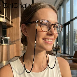 Teamer Crystal Beaded Glasses Chain for Women Fashion Lanyard Gold Color Metal Sunglassses Chains Strap Cord Hanging Neck Holder