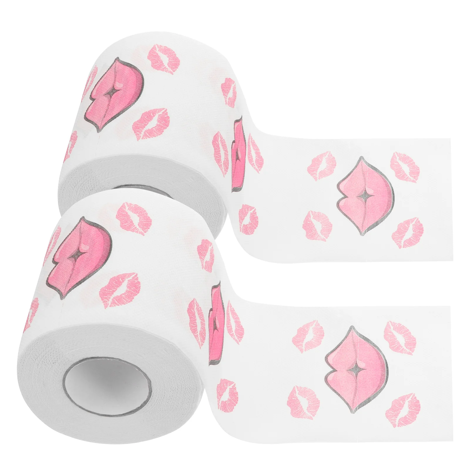 2 Rolls Red Mouth Tissue Toilet Paper Kitchen Napkin Bathroom Accessory Decorate Lip Patterns