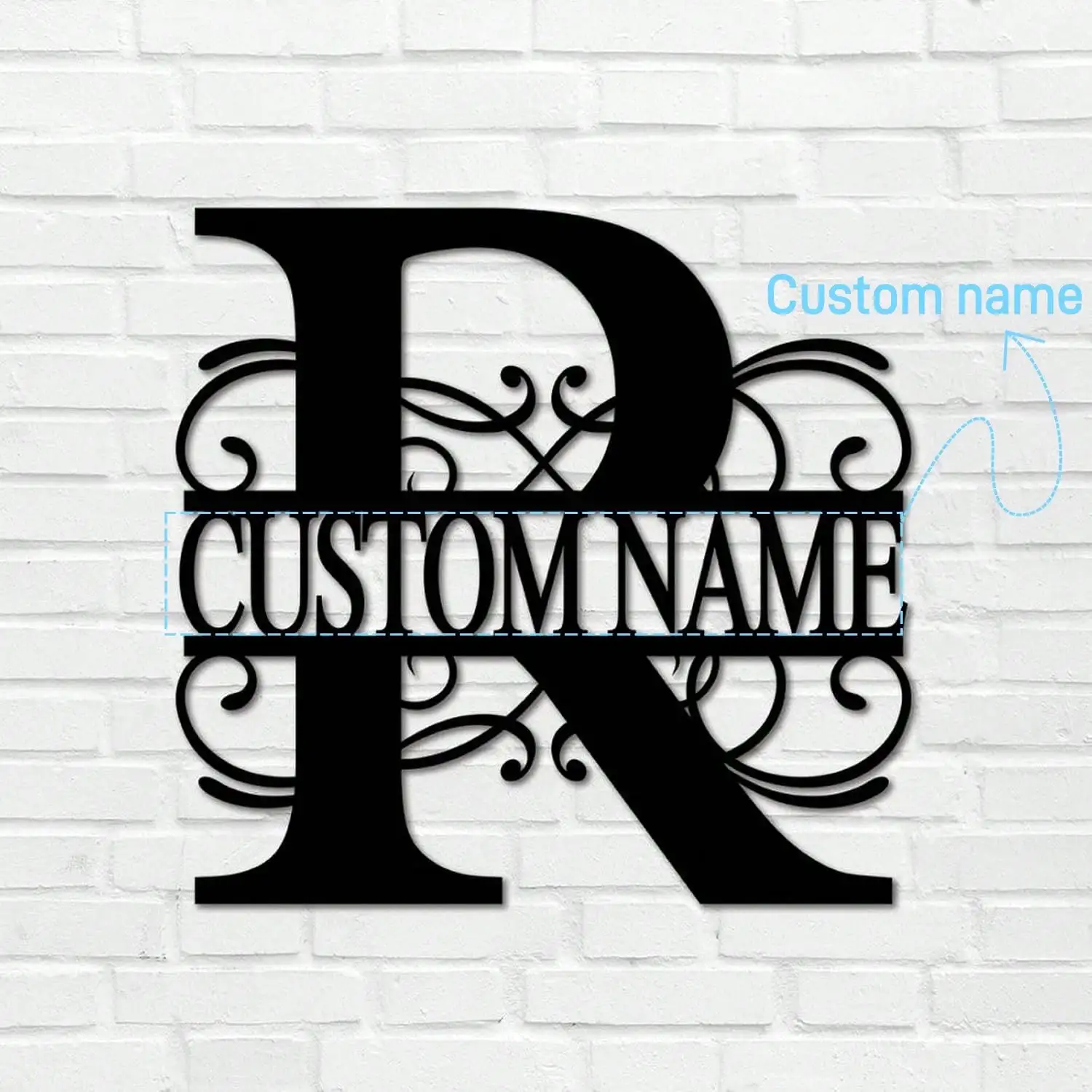 

Custom Monogram Metal Wall Art, Personalized Last Name Sign for Home Decor Housewarming Gift
