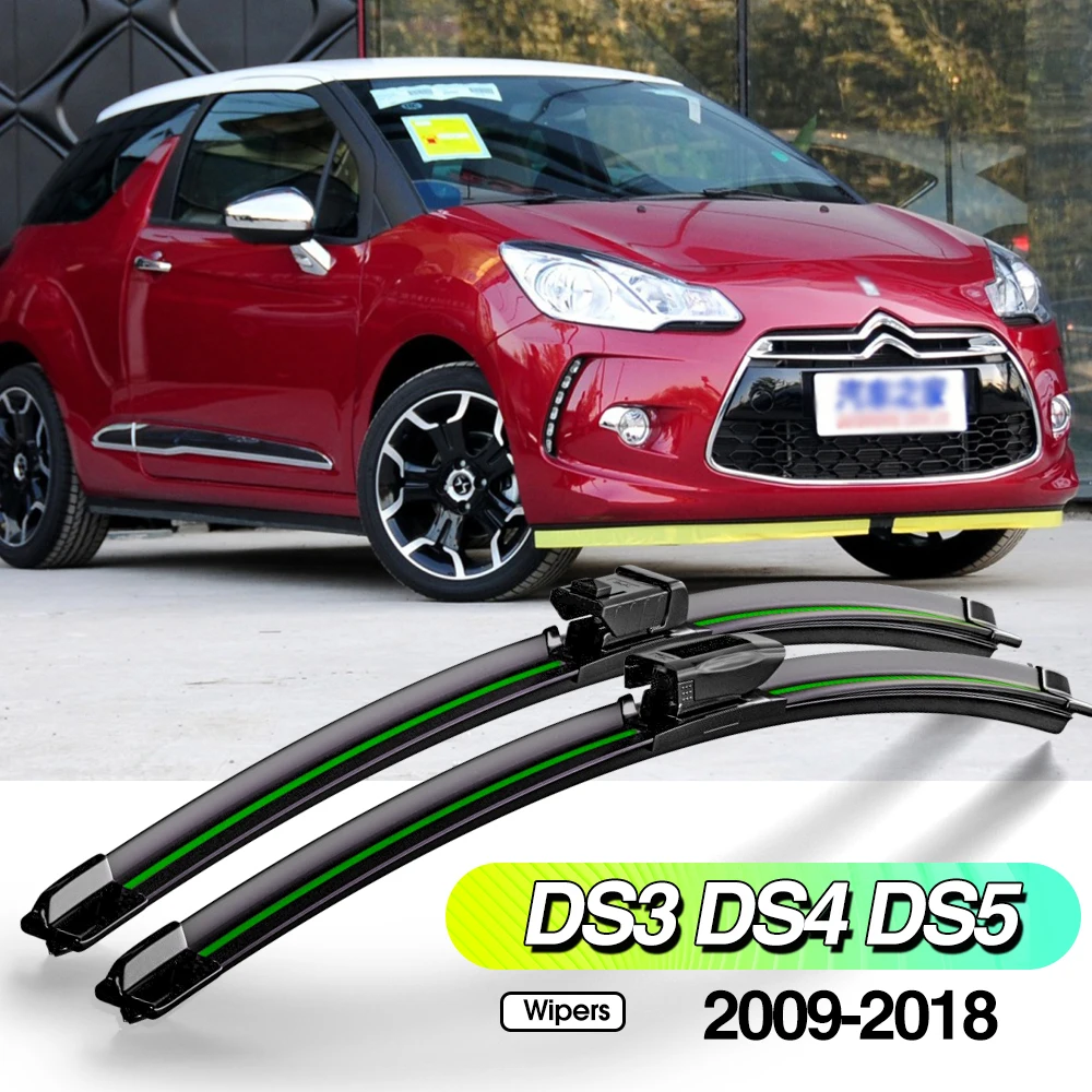 

For Citroen DS3 DS4 DS5 2009-2018 2pcs Front Windshield Wiper Blades Windscreen Window Accessories 2010 2011 2012 2013 2015 2016