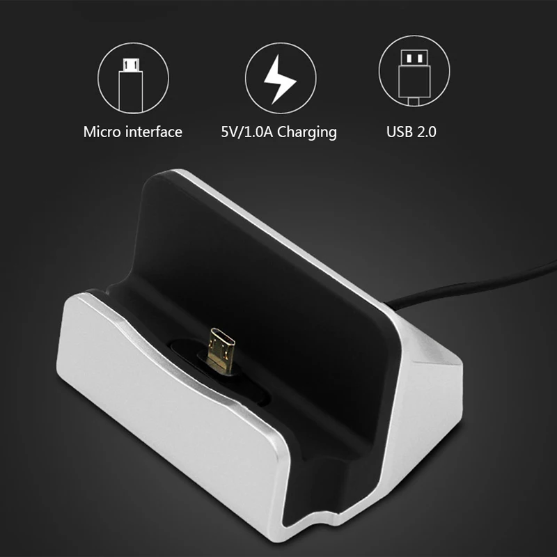 Mobile Phone Desktop Wireless Charging Dock For iPhone12 Samsung Android TypeC Mobile Phone USB Charging Syncing Base For Huawei