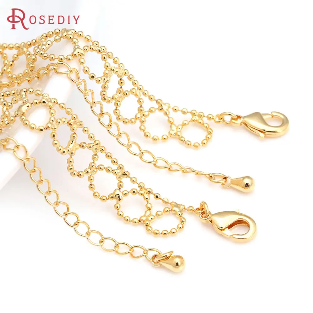 1 Piece 18K Gold Color Copper with Lobster Clasps Finished Necklace Chains Jewelry Making Supplies Diy Findings Accessories