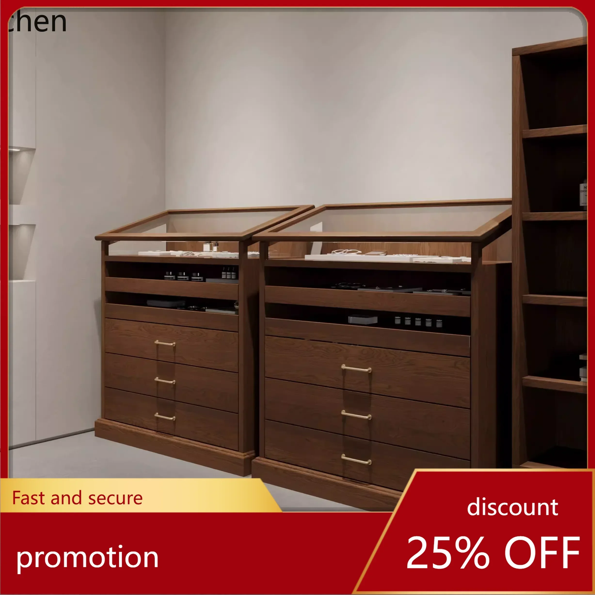 y9.10- Vintage Cabinet Jewelry Display Cabinet Wall-Mounted Side Cabinet Island Table Internet Celebrity Photo Display Stand