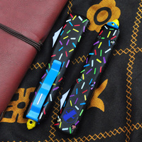 UT85 Series Micro Donut Black Dessert Warrior ULTRA OTF TECH Knife Full Size EDC Tools Zinc Aluminium Handle Pocket knives