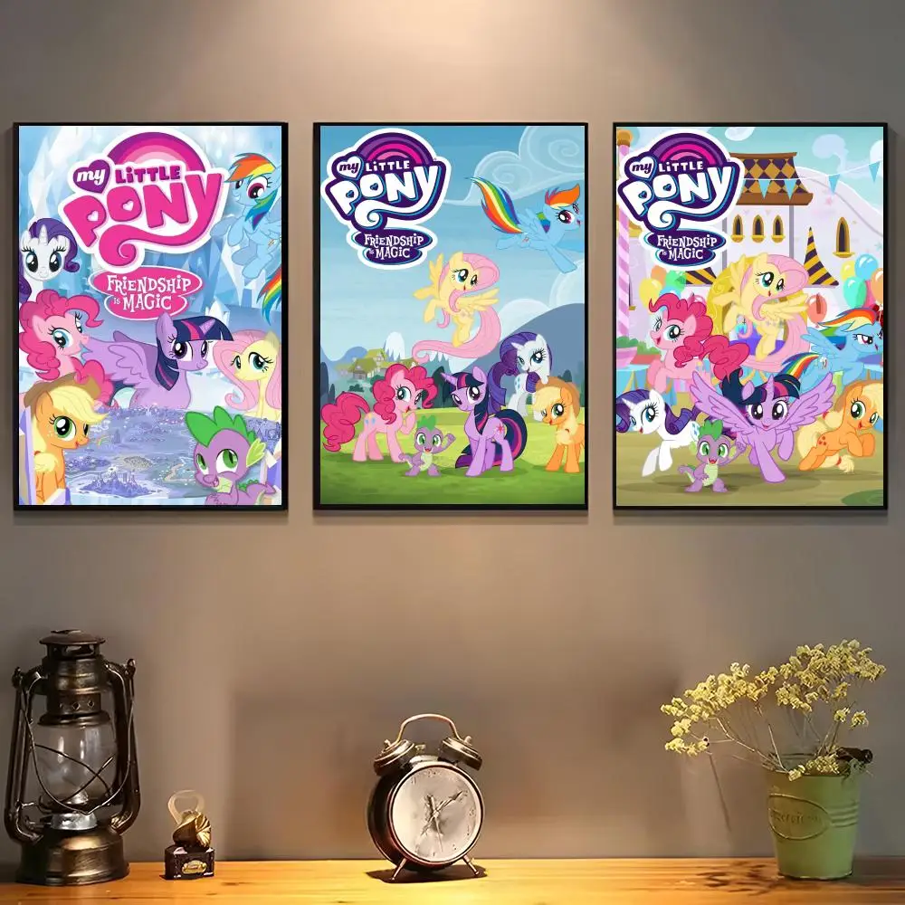 My L-LittleS PonyS Poster For Self-adhesive Art Waterproof Paper Sticker Coffee House Bar Room Wall Decor