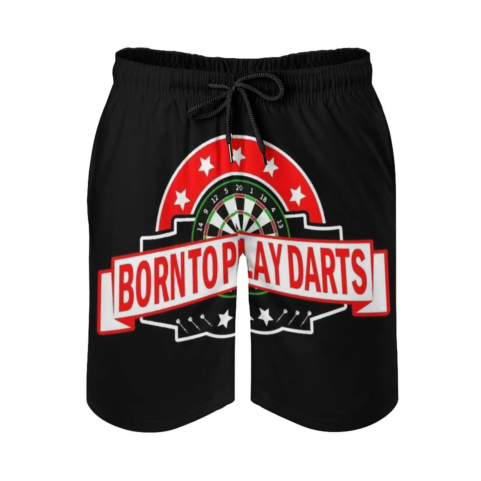 

Born To Play Darts Print Swim Beach Board Shorts Swimsuit Loose Men'S Trunks Breathable Dart Darts Born To Play Dartboard Bull