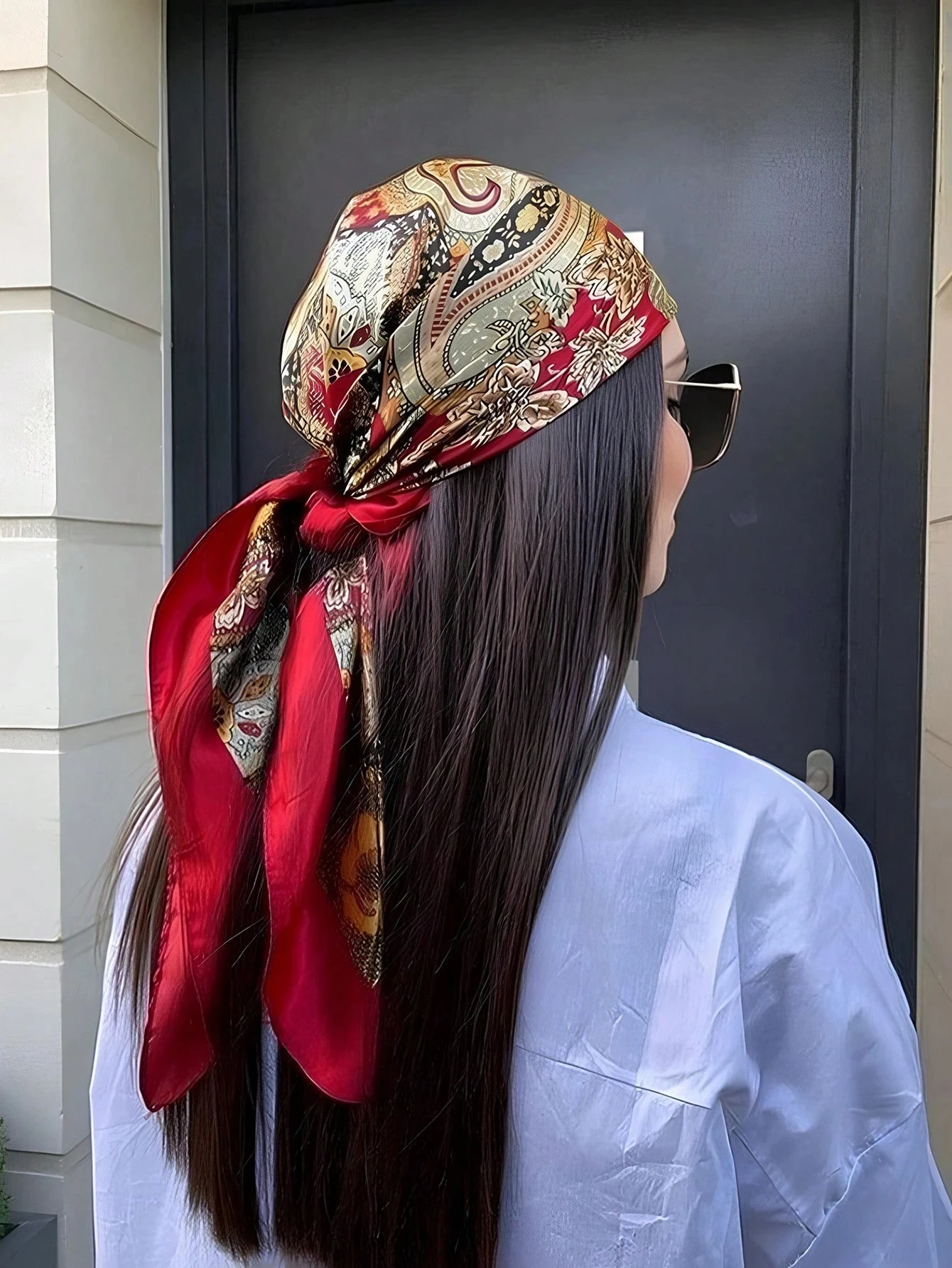 

Square Silk Scarf Women Luxury Brand Satin Print Hijab Scarves Muslim Pareo Bandana Female Shawl Wrap Headband Foulard 90*90cm