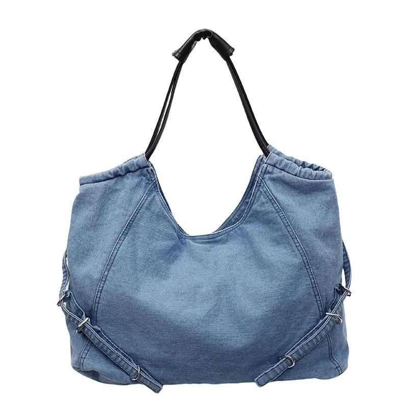 

Retro Denim Shoulder Bag Large Capacity Women' 2026 New Canvas Tote Bag Fashion Design Sense Armpit Bag When Going Out Practical