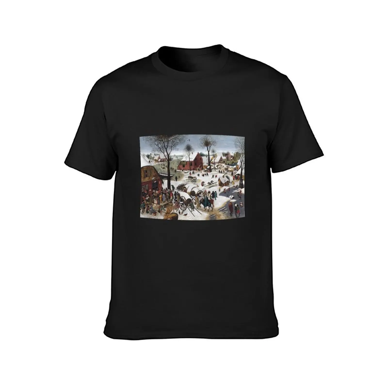 Pieter Brueghel The Census at Bethlehem T-Shirt quick-drying boys animal print plus size tops Men's cotton t-shirt