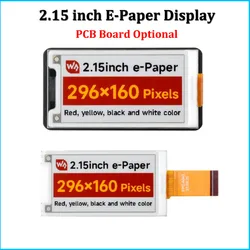 Waveshare 2.15 inch e-Paper Display (G) SPI 296x160 e-Ink Display Red/Yellow/Black/White for Arduino/ESP32/Raspberry Pi 5 4 3B