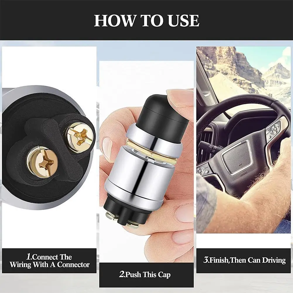 60A 12V DC Ignition Starter Switch Truck Engine Start Waterproof Push Boat Starter Horn Replacement Button Car Switch