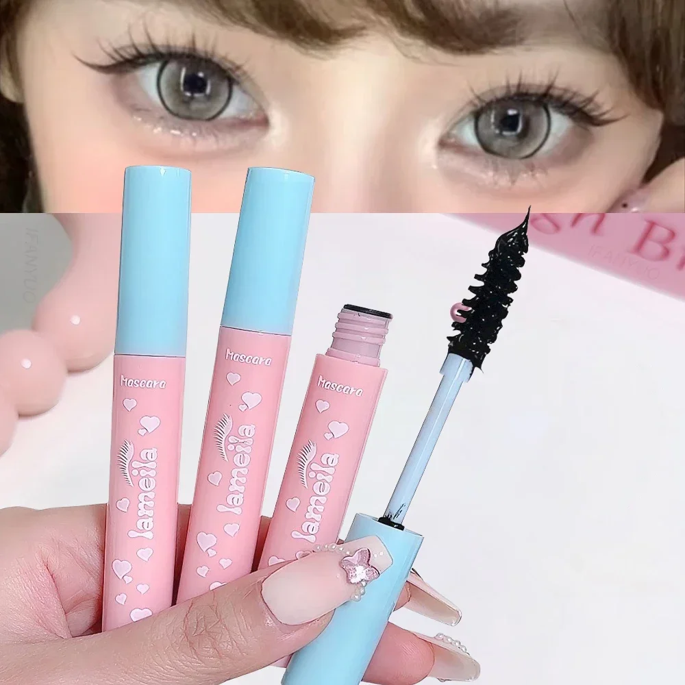 Rosa Blaue Tube 3D Mascara Faser Wimpern Dicke Verlängerung Dauerhafte Curling Schwarz Verlängerung Wimpern Pinsel Make-Up Pro Augen-Kosmetik